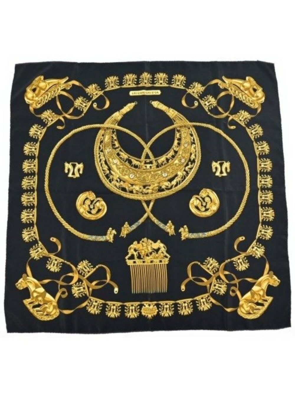 Hermes Bandana Scarf Navy